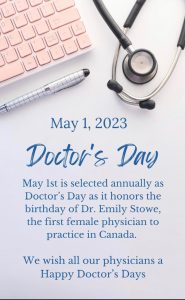 May 1st 2023 – Happy Doctor’s Day